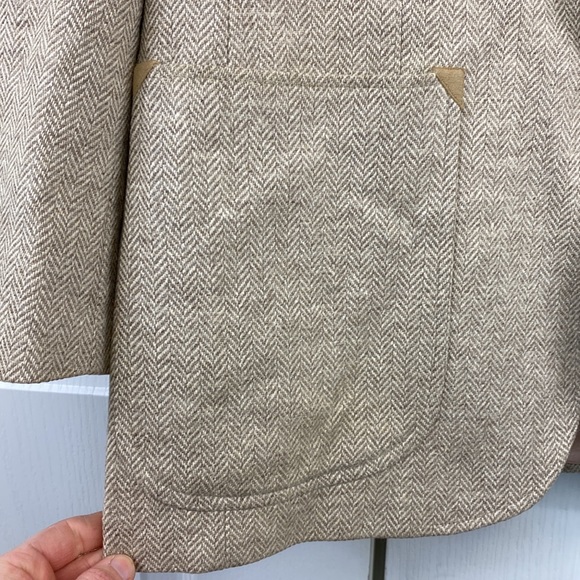 VINTAGE DAKS Elbow pad wool/silk blend Blazer Jacket - Picture 5 of 13